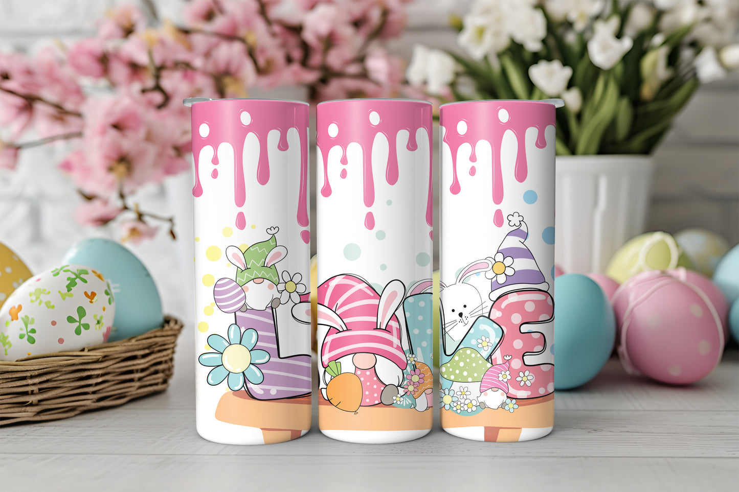 20oz Straight Skinny Tumbler- Love Easter