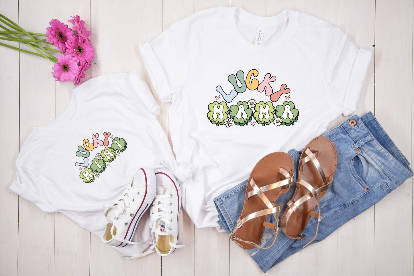 Lucky Mama and Mini Matching Shirts-Short Sleeve