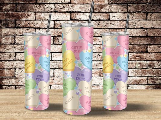 20oz Straight Skinny Stainless Steel Tumbler- Valentines Day